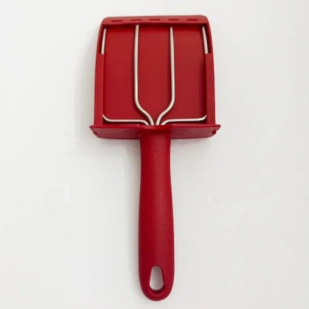 Set of 2 Kuhn Rikon Meat Fork & Scoop Red Swiss Kitchen Tool Stainless Steel